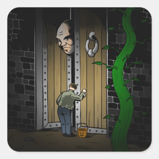 Trick or treat vierkante sticker (Voorkant)