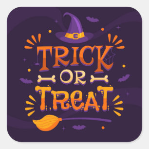 trick or treat vierkante sticker