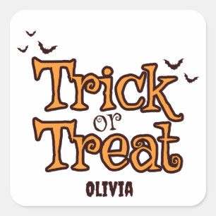 Trick or Treat Vintage Halloween Vierkante Sticker
