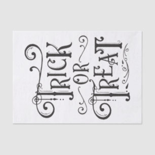 Trick or Treat Vintage Typografie Type Halloween Tissuepapier