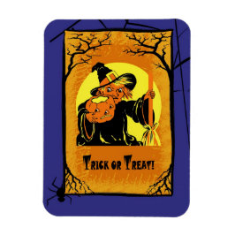 Trick or treat! Vintage Witch Halloween Gift Magneet