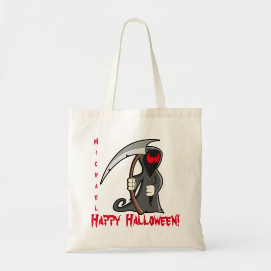 Trick or treat voor gepersonaliseerde grim Reaper Tote Bag (Voorkant)