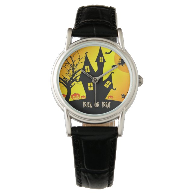 Trick or treat voor Halloween Horloge (Voorkant)