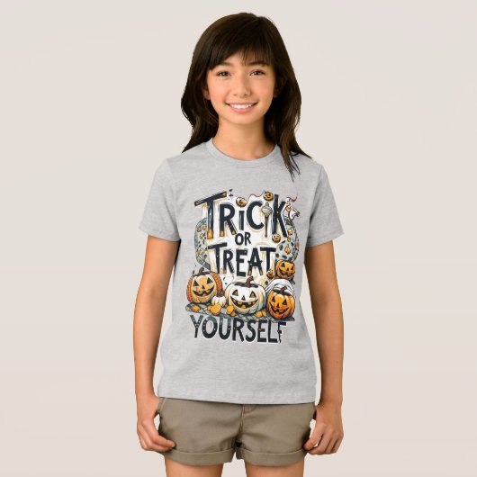 Trick or treat voor jezelf - Halloween Tri-Blend Shirt (Voorkant volledig)
