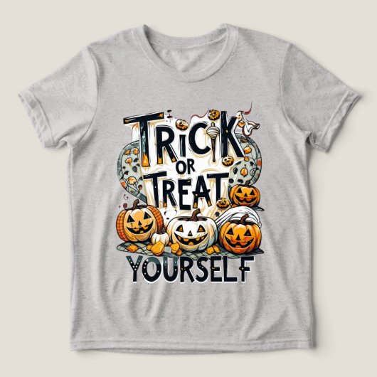 Trick or treat voor jezelf - Halloween Tri-Blend Shirt (Design voorkant)