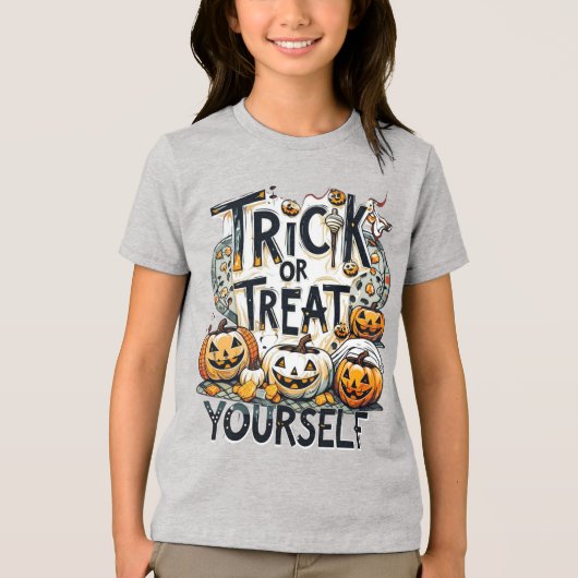 Trick or treat voor jezelf - Halloween Tri-Blend Shirt (Voorkant)