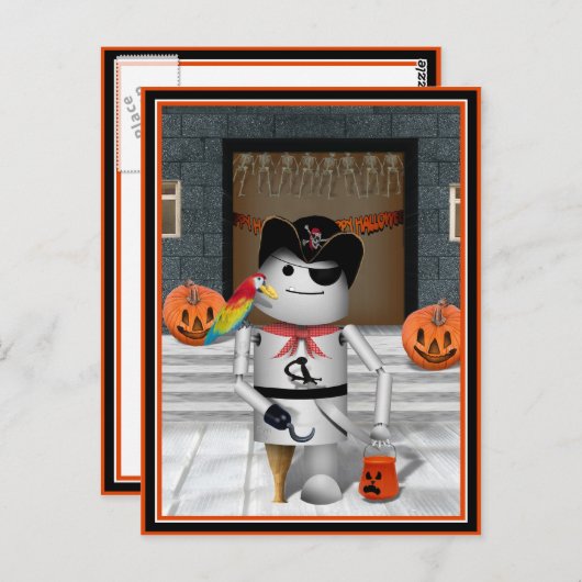Trick or treat voor Robo-x9 Briefkaart (Voorkant / Achterkant)
