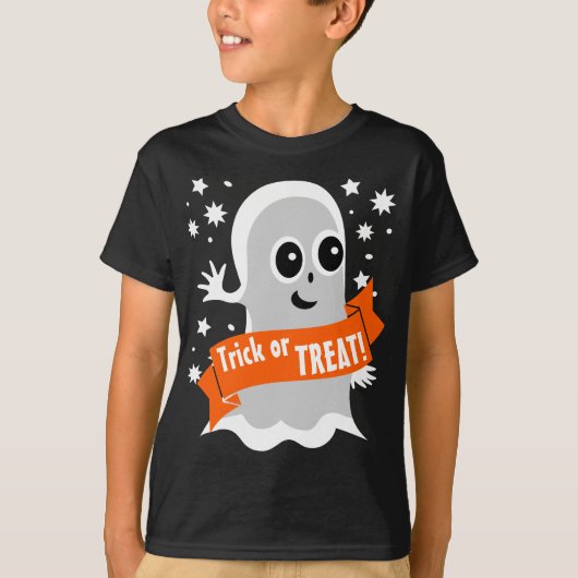 Trick or treat Vriendelijke Halloween Ghost T-shirt (Voorkant)