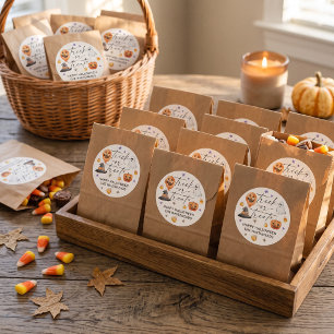 Trick or Treat Watercolor Halloween Feestje Ronde Sticker