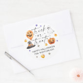 Trick or treat Waterverf Halloween Partij Ronde Sticker (Envelop)
