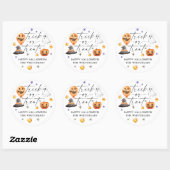 Trick or treat Waterverf Halloween Partij Ronde Sticker (Vel)