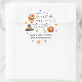 Trick or treat Waterverf Halloween Partij Ronde Sticker (Tas)