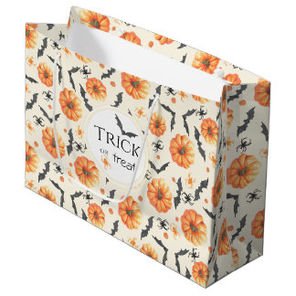 Trick or Treat Waterverf Halloween Patroon Groot Cadeauzakje