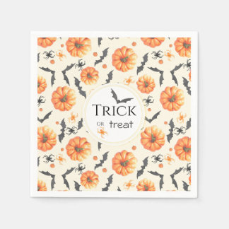 Trick or Treat Waterverf Halloween Patroon Servet