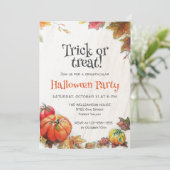 Trick or treat Waterverf Pompoen Boo Halloween Kaart (Staand voorkant)