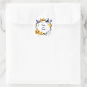 Trick or treat Waterverf Pumpkin & Ghosts Wreath Ronde Sticker (Tas)