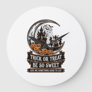 Trick Or Treat Wees Zo Lief Halloween Maan Heksen_ Grote Klok