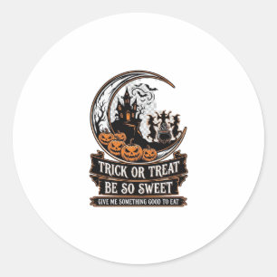 Trick Or Treat Wees Zo Lief Halloween Maan Heksen_ Ronde Sticker