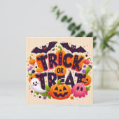 Trick or treat wenskaarten kaart (Staand voorkant)