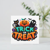 Trick or treat Wenskaarten Kaart (Staand voorkant)