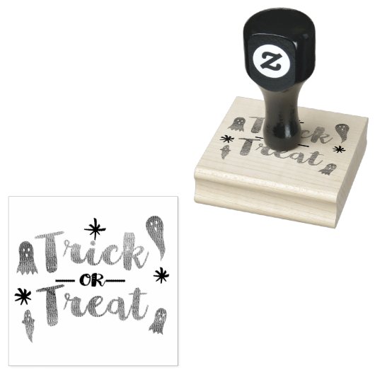 Trick or treat Whimsical Halloween Ghosts Rubberstempel (Gestempeld)