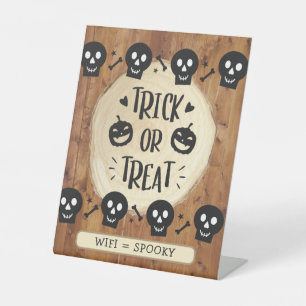 Trick or treat WIFI Wachtwoord Staande Teken Reclamebord Met Voetstuk