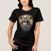 Trick or Treat Winged Demon Design Tri-Blend Shirt (Voorkant)