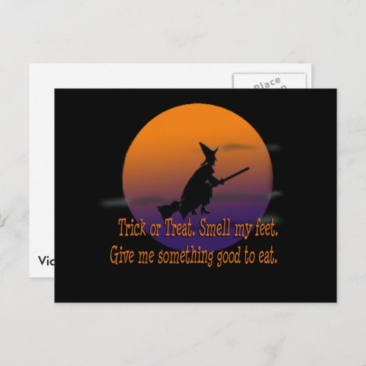 Trick or treat Witch Briefkaart (Voorkant / Achterkant)