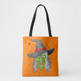 Trick or treat Witch en Spinnen Dubbelzijdig Tote Bag