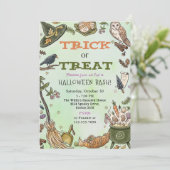 Trick or treat Witch Halloween Bash Party Kaart (Staand voorkant)
