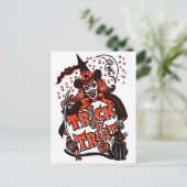 Trick or treat Witch Halloween () Briefkaart (Staand voorkant)