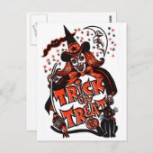 Trick or treat Witch Halloween () Briefkaart (Voorkant / Achterkant)