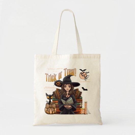 Trick or treat Witch Halloween Coquette Canvas tas (Voorkant)