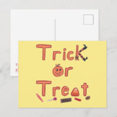 Trick or treat Witch Legs Snoep Halloween Ontwerp Briefkaart (Voorkant / Achterkant)