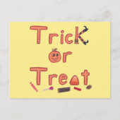 Trick or treat Witch Legs Snoep Halloween Ontwerp Briefkaart (Voorkant)