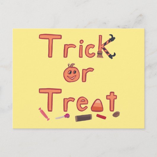 Trick or treat Witch Legs Snoep Halloween Ontwerp Briefkaart (Voorkant)