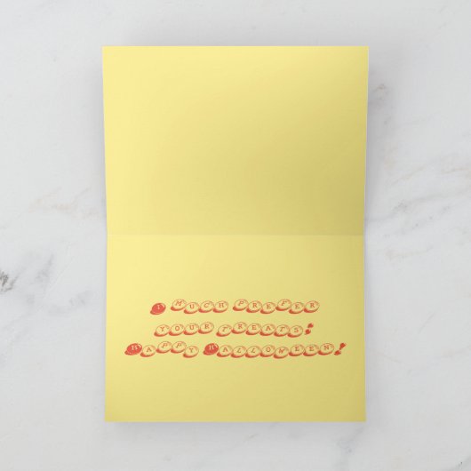 Trick or treat Witch Legs Snoep Halloween Ontwerp Kaart (Binnen)