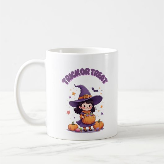Trick or Treat Witch Mug - Jack O’Lantern Candy 11 Koffiemok (Links)