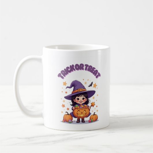 Trick or Treat Witch Mug - Jack O’Lantern purple Koffiemok (Links)