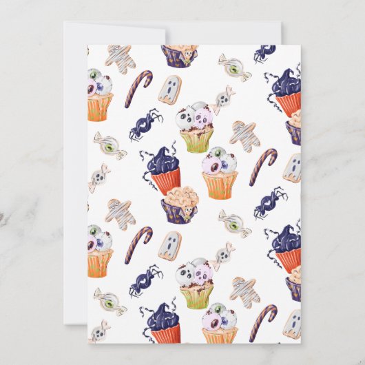 Trick or treat Witch Pet Halloween Food Birthday Kaart (Achterkant)