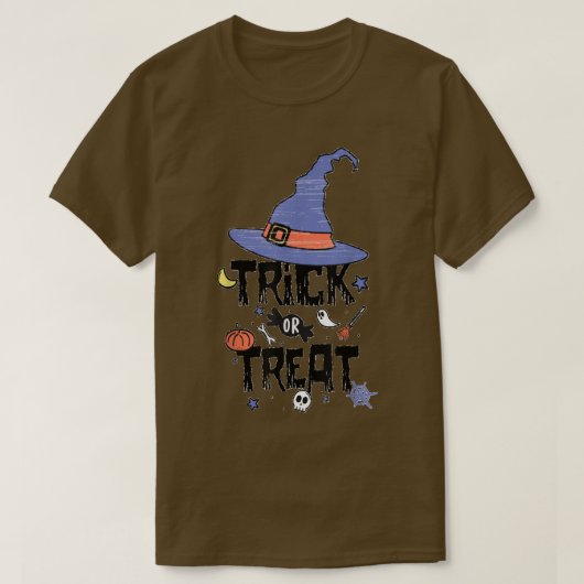 Trick or treat Witch Pet Happy Halloween Holiday C T-shirt (Design voorkant)