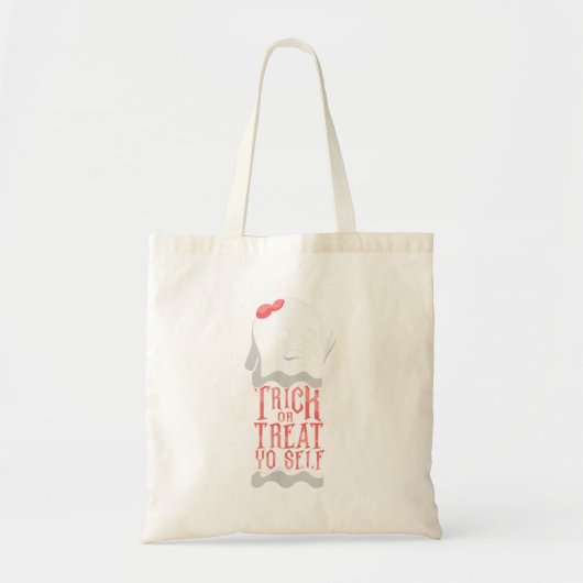 Trick or treat Yo Self Funny Ghost Halloween Tote Bag (Voorkant)