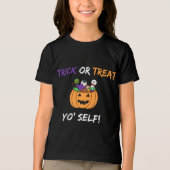 Trick or treat Yo 'Self Funny Snoep Halloween Tri-Blend Shirt (Voorkant)