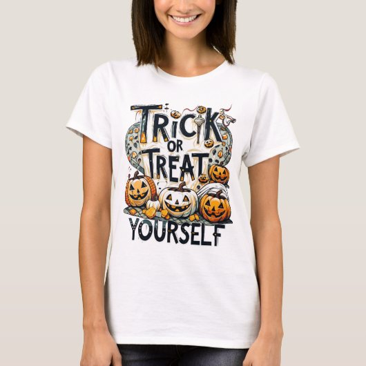 Trick Or Treat Yourself - Halloween T-shirt (Voorkant)