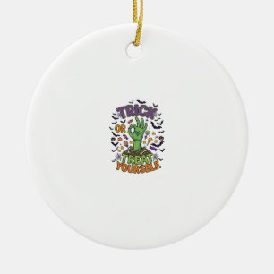 Trick Or Treat Zelf Zombie Hand Halloween Snoepgoe Keramisch Ornament