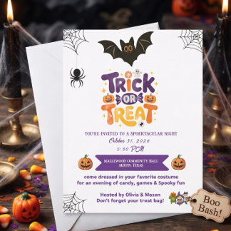 Trick or Treat Zoete & Griezeldag Halloween Boo Ba Kaart