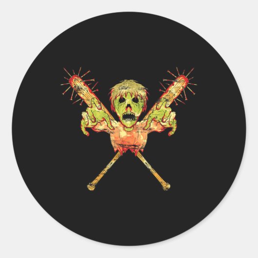 Trick or treat Zombie Gift Scary Halloween Ronde Sticker (Voorkant)