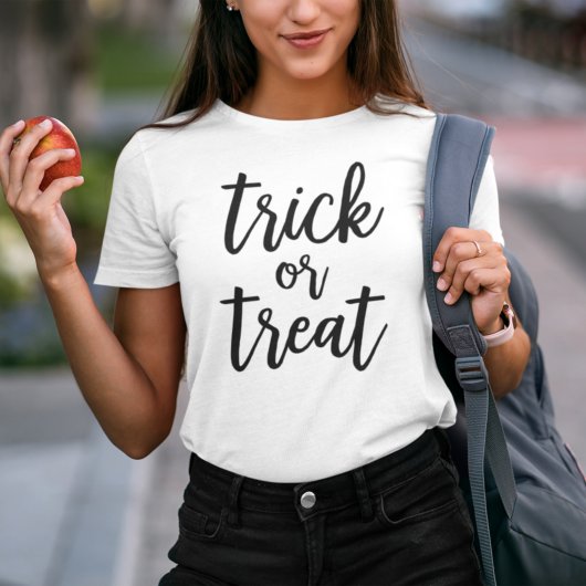 Trick or Treat Zwar Script Halloween Tri-Blend Shirt