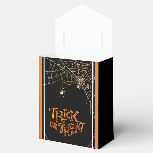 Trick or treat Zwart & Sinaasappel & Wit Snoepjes  Bedankdoosjes (Geopend)