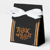 Trick or treat Zwart & Sinaasappel & Wit Snoepjes  Bedankdoosjes (Voorkant Zijde)